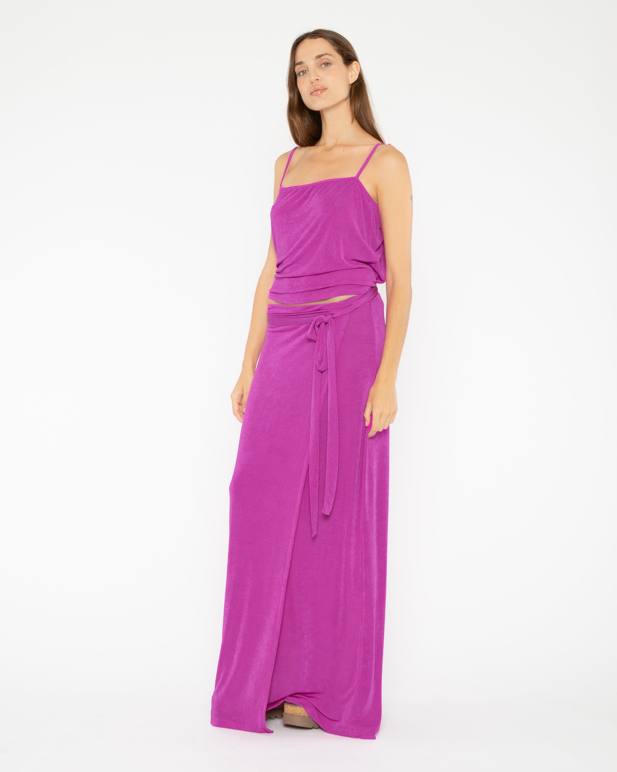 Fuchsia Slinky Wrap Skirt | Ripley Rader