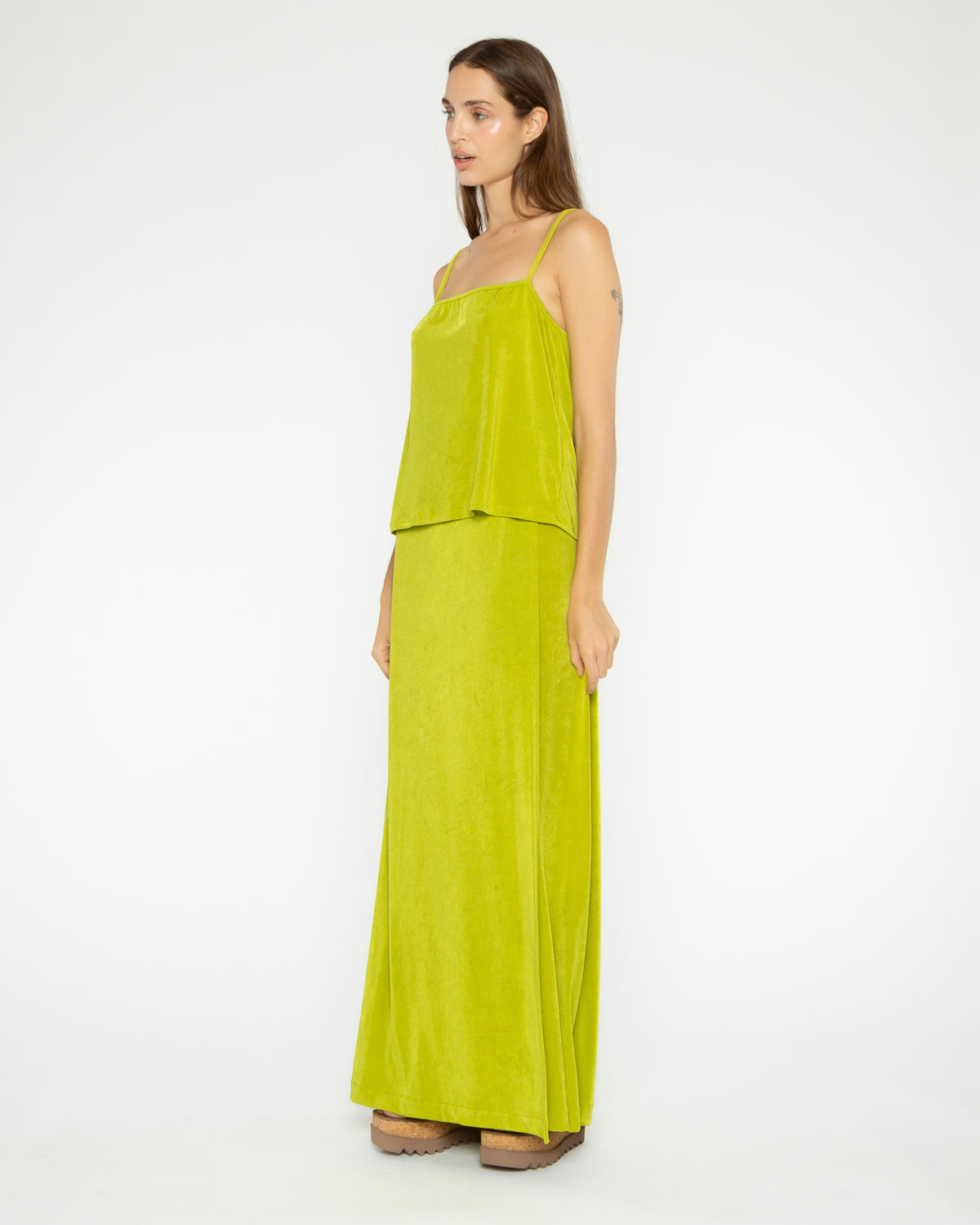 Lime Slinky Slip Top