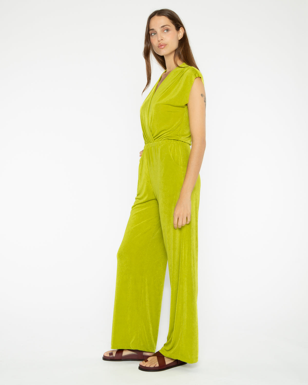 Lime Slinky Jumpsuit