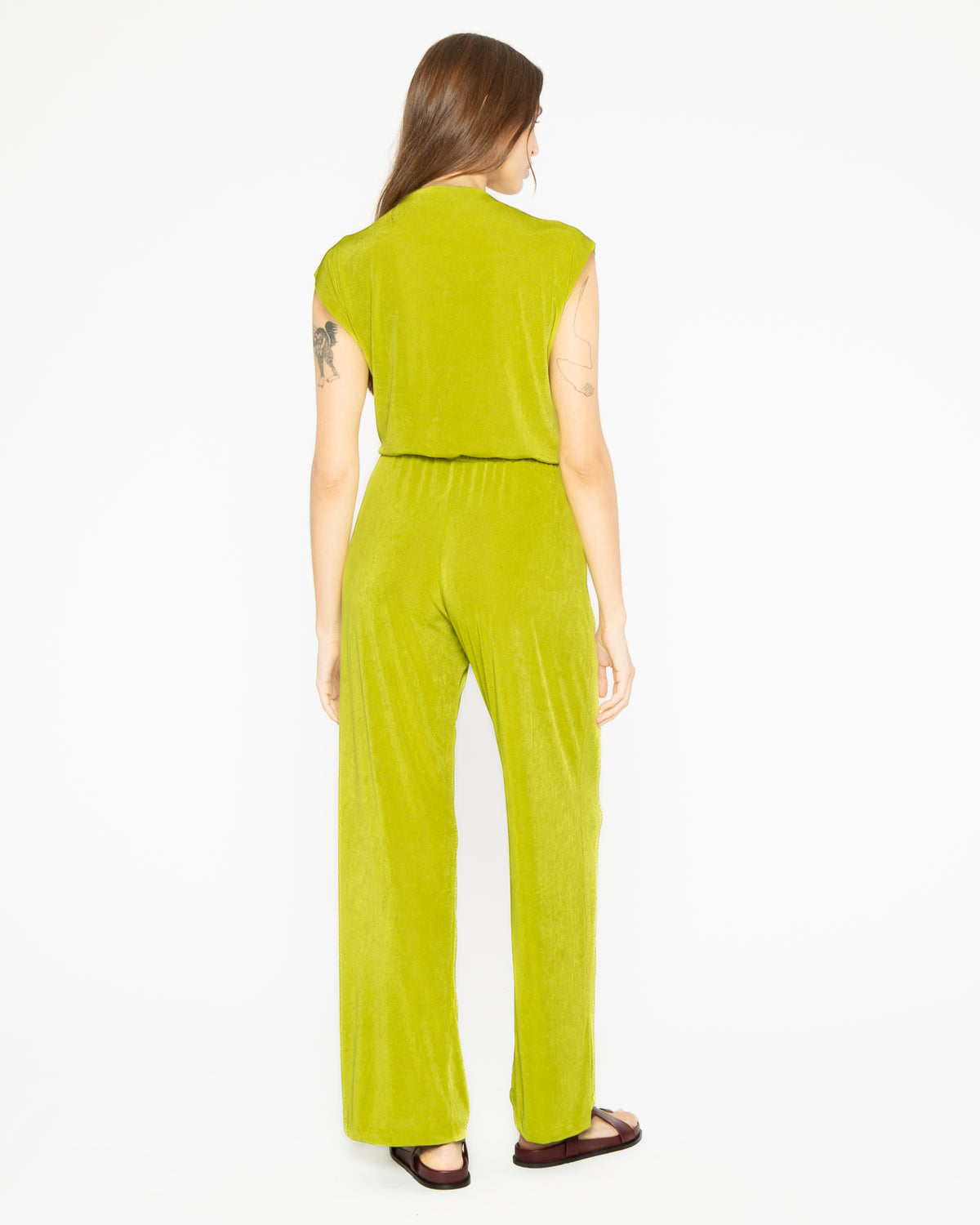 Lime Slinky Jumpsuit