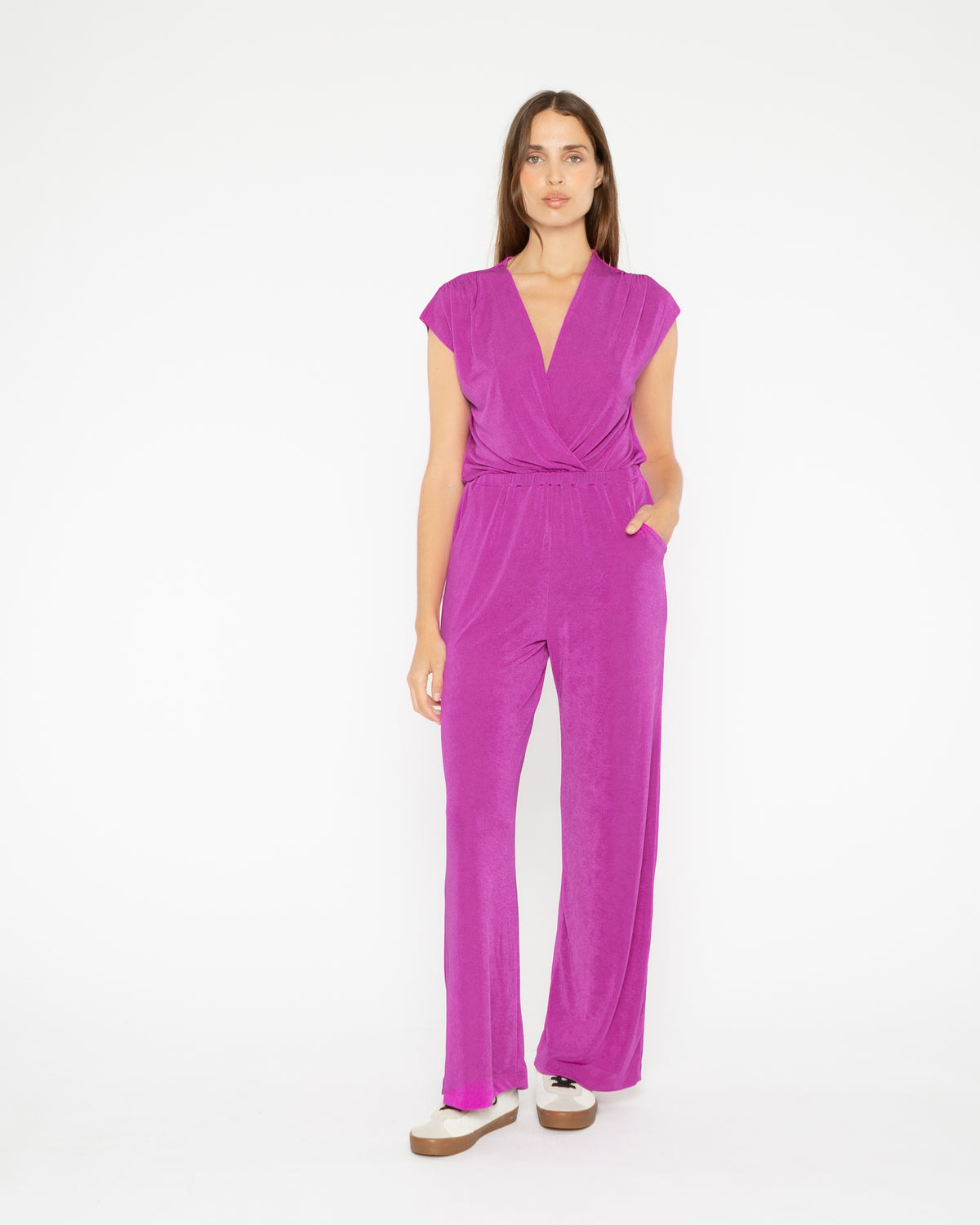 Fuchsia Slinky Jumpsuit