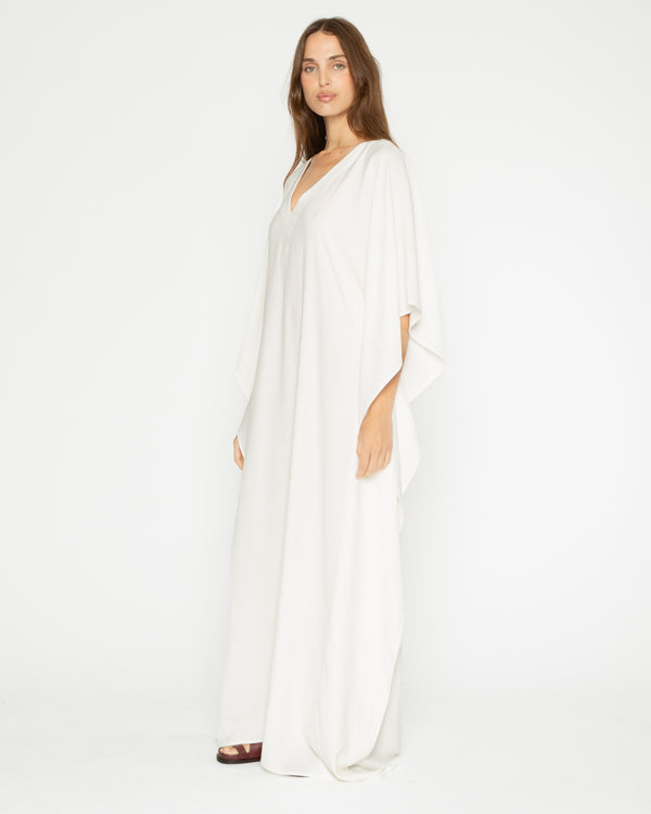 Off-White Satin Crepe Caftan