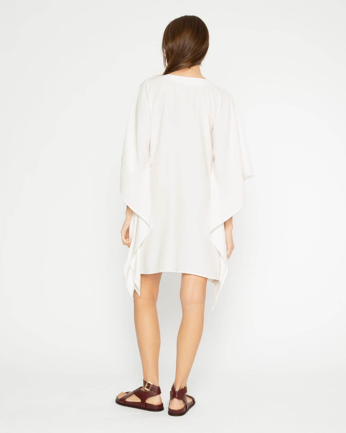 Off-White Satin Crepe Short Caftan