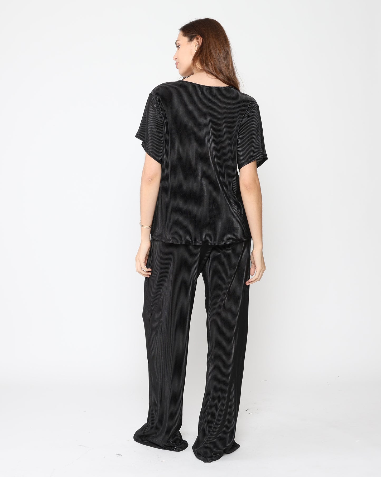 Black Micropleat Lounge Tank