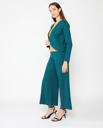 Teal Ponte Knit Bolero