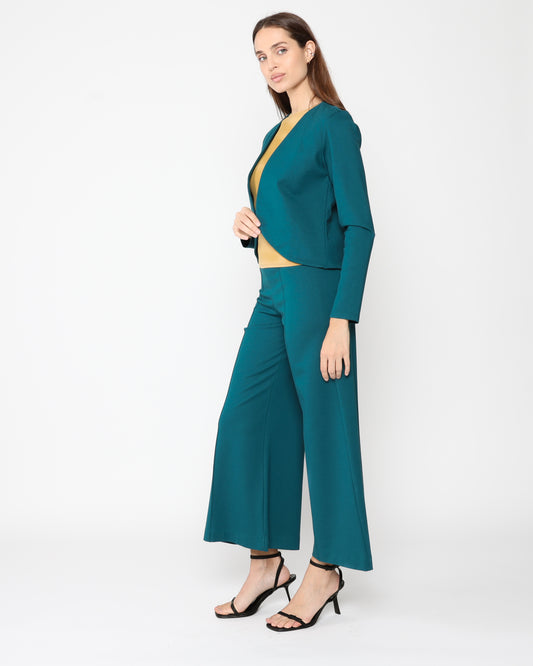 Teal Ponte Knit Bolero