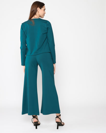 Teal Ponte Knit Bolero