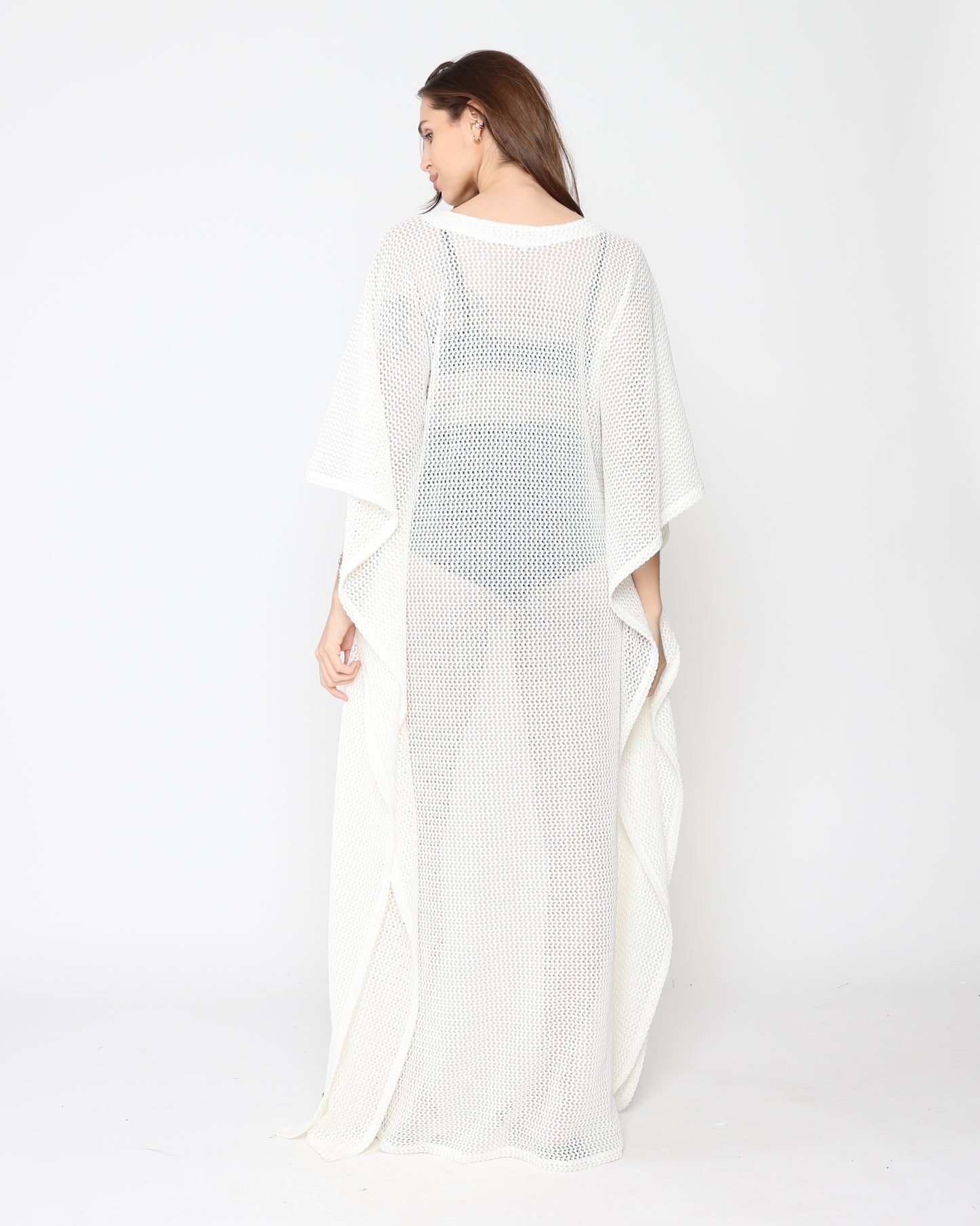 Ivory Fishnet Caftan