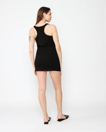 Black Ponte Mini Skirt