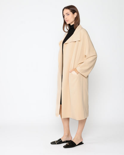 Oatmeal Crepe Overcoat