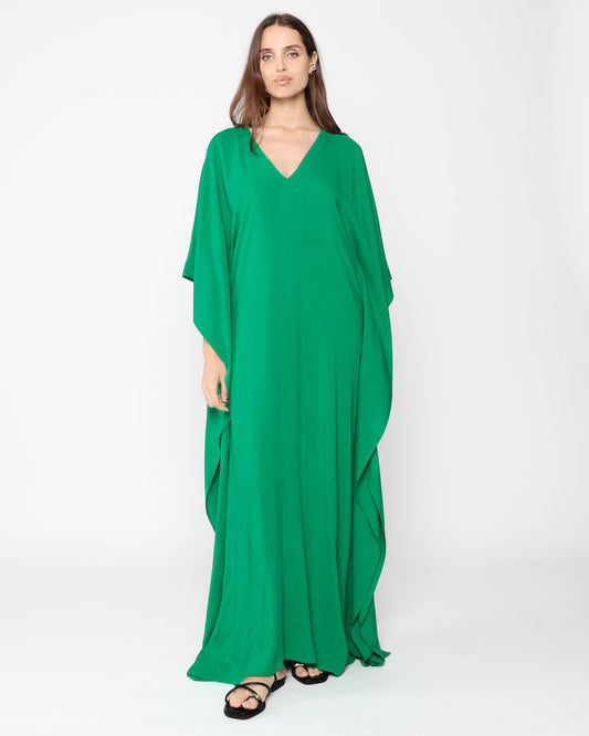 Kelly Green Linen Blend Caftan