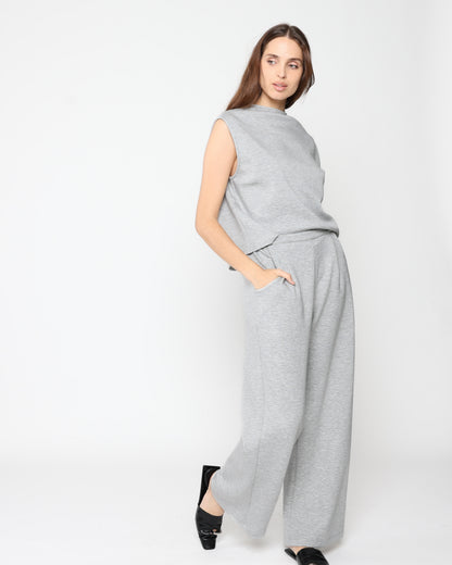 Heather Grey Scuba Cowl Neck Top