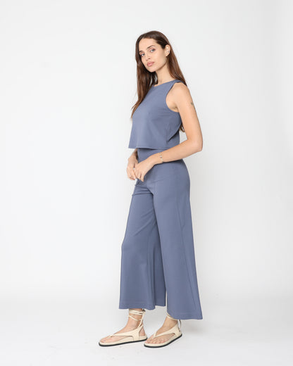 Sea Blue Ponte Knit Tank Top