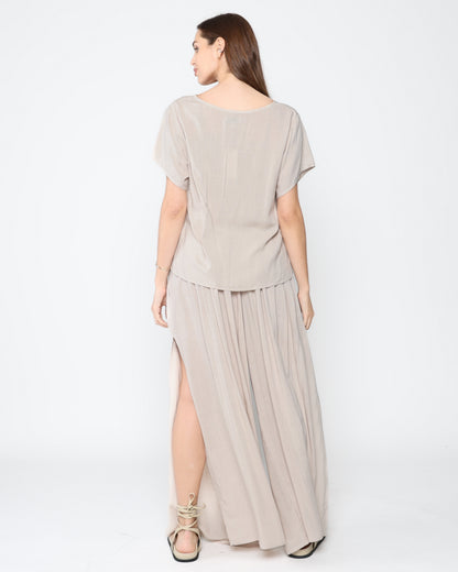 Sand Linen Blend Everyday V Neck