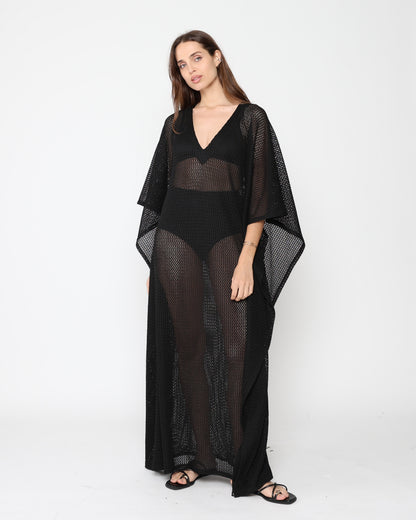 Black Fishnet Caftan