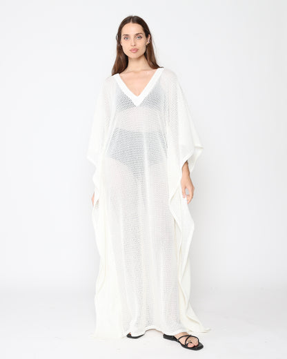 Ivory Fishnet Caftan