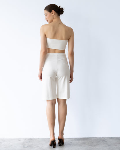 Off-White Ponte Knit Bandeau Top