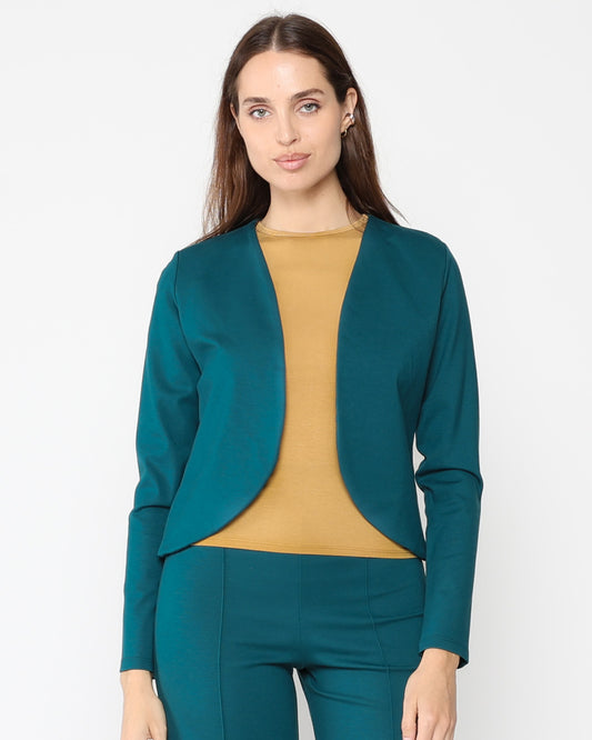Teal Ponte Knit Bolero