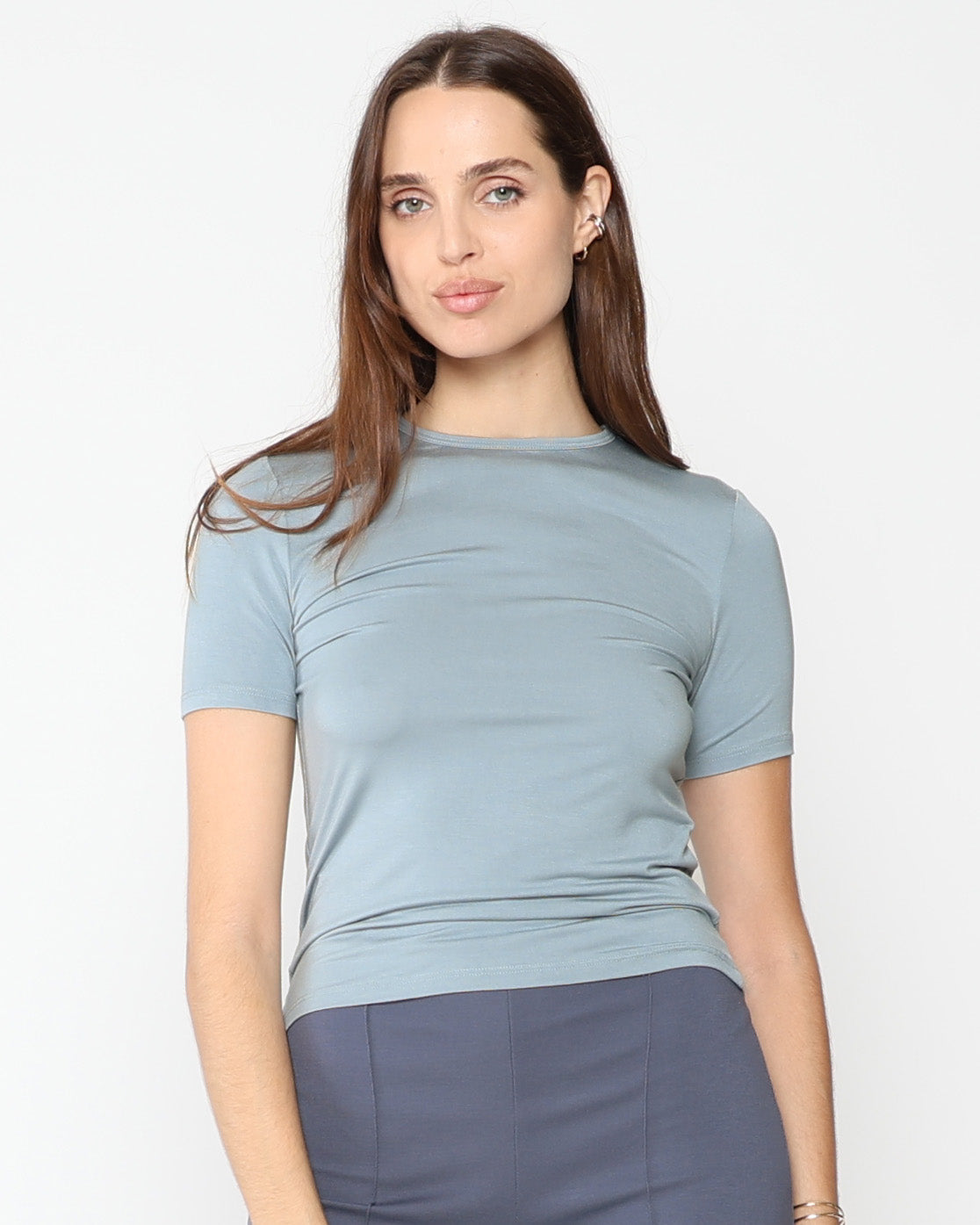 Chambray Modal Fitted T-Shirt