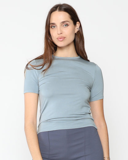 Chambray Modal Fitted T-Shirt