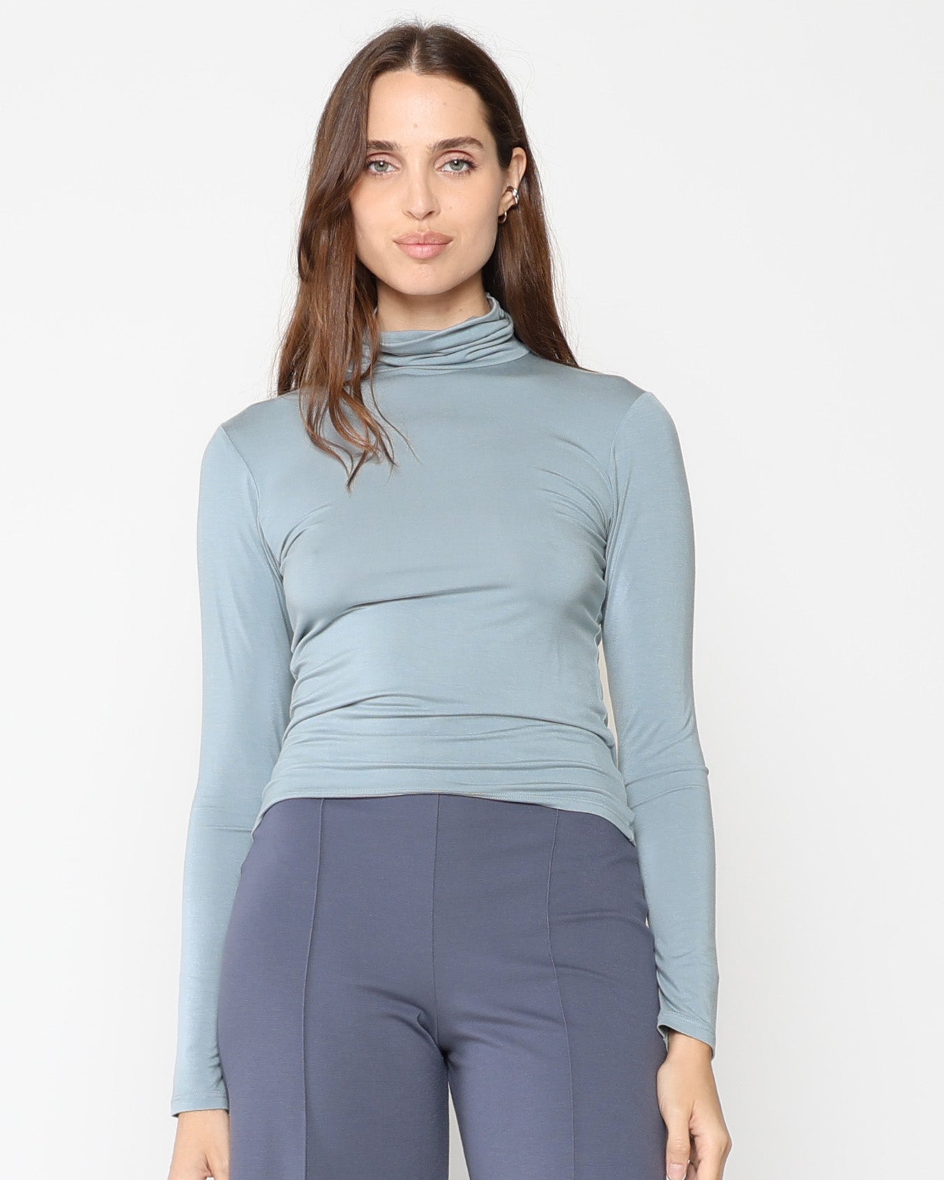 Chambray Modal Turtleneck
