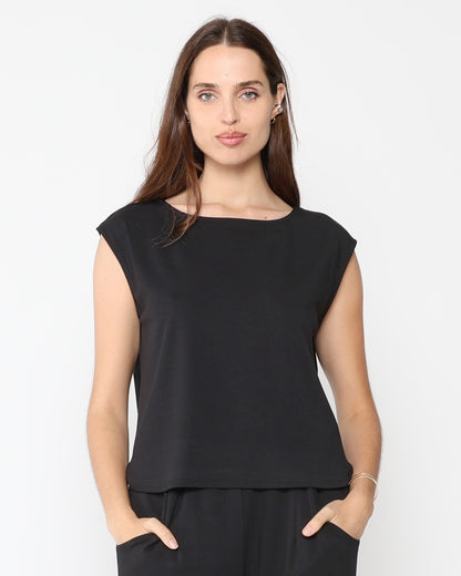 Black Jersey Lounge Tank