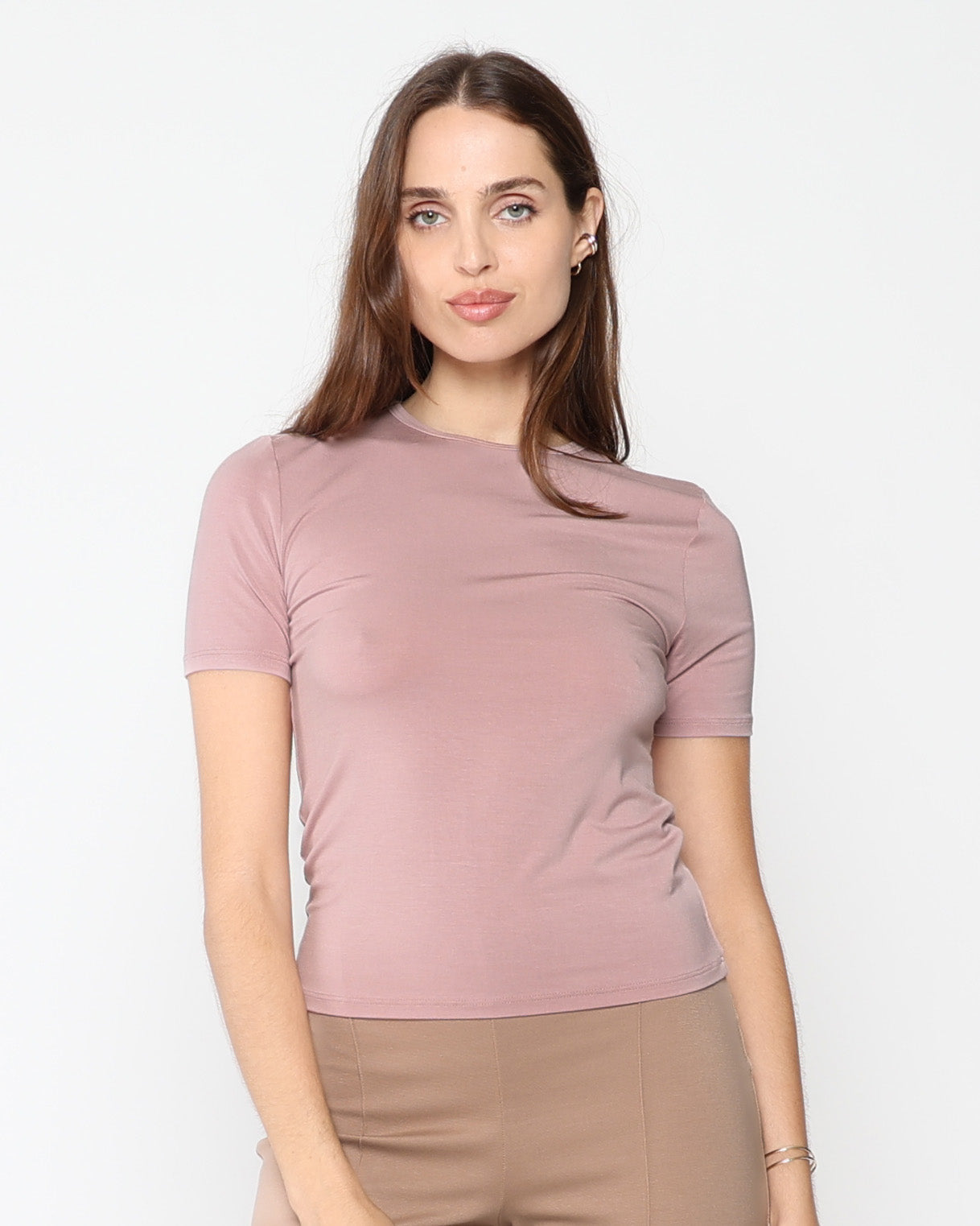 Dirty Pink Modal Fitted T-Shirt
