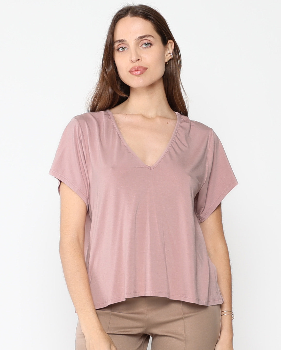 Dirty Pink Modal Everyday V Neck