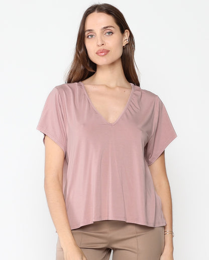 Dirty Pink Modal Everyday V Neck