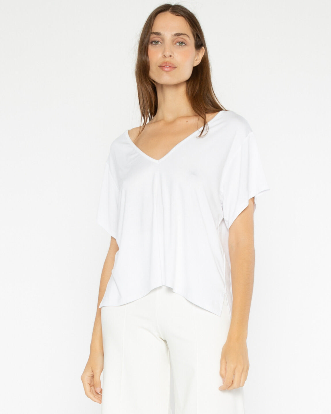 White Everyday V Neck