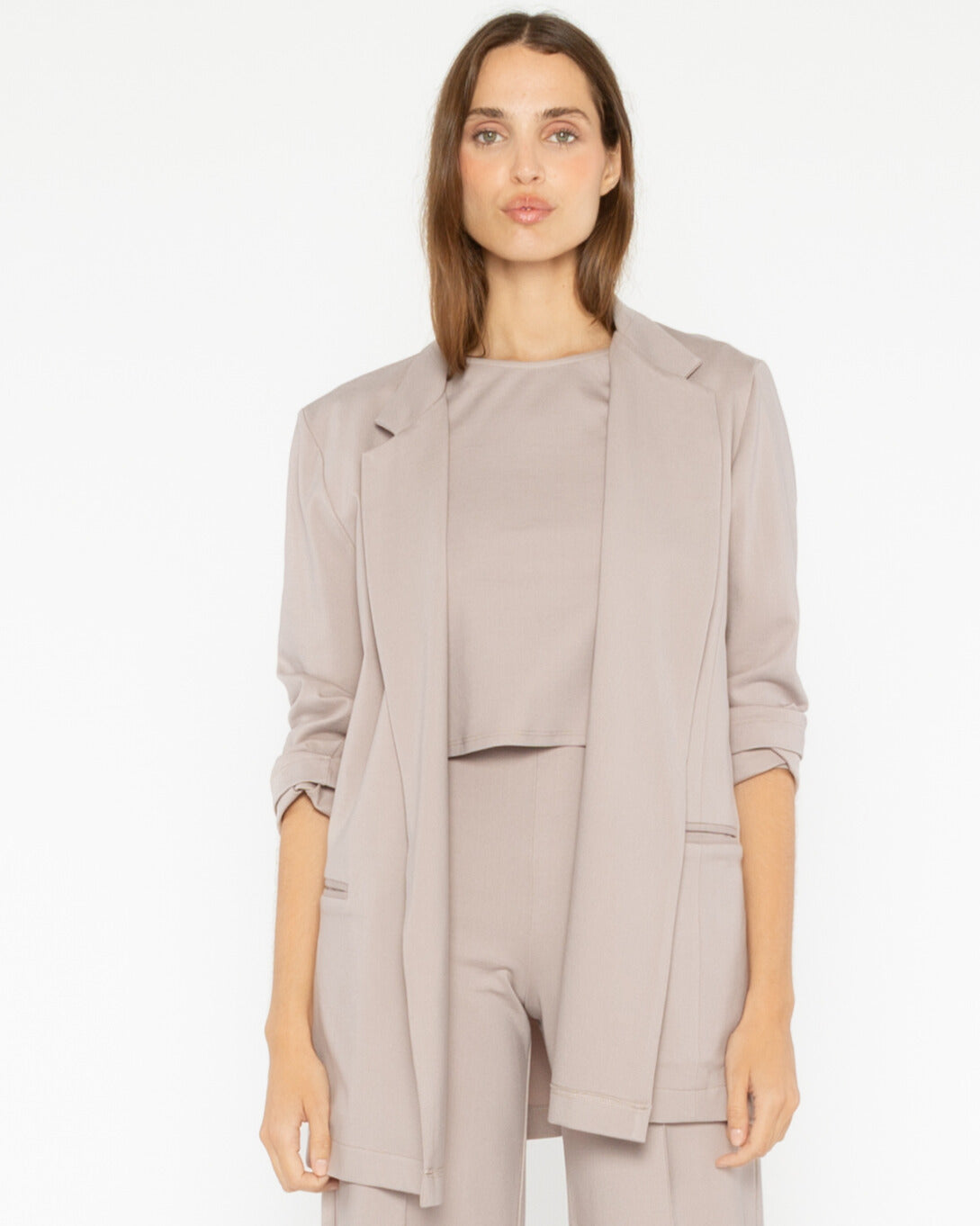 Clay Ponte Knit Oversized Blazer