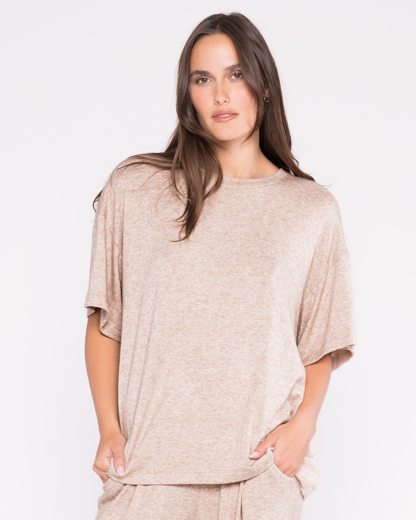 Oatmeal Sweater Knit Big Shirt