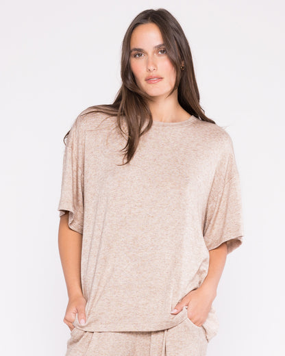 Oatmeal Sweater Knit Big Shirt