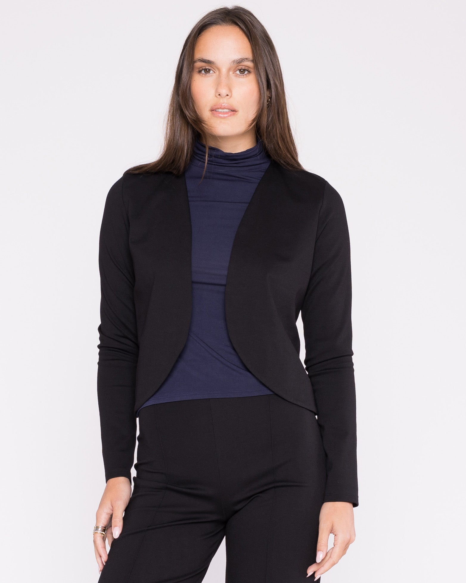 Black Ponte Knit Bolero – view 1
