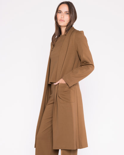 Camel Ponte Knit Smoking Jacket