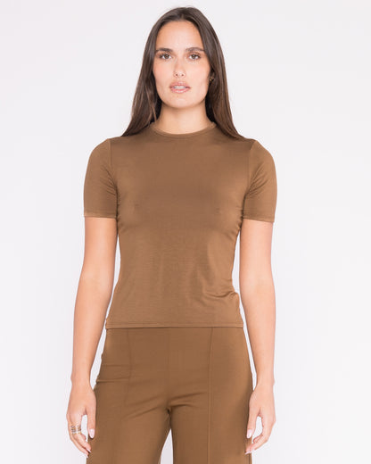 Camel Fitted T-Shirt