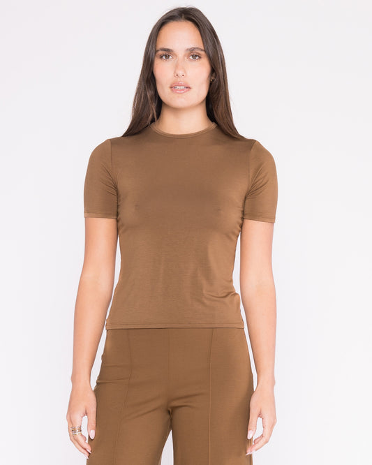 Camel Fitted T-Shirt