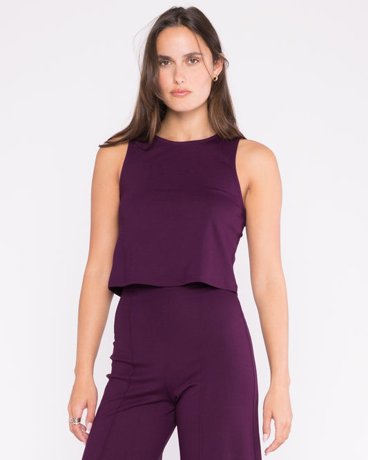 Plum Ponte Knit Tank Top