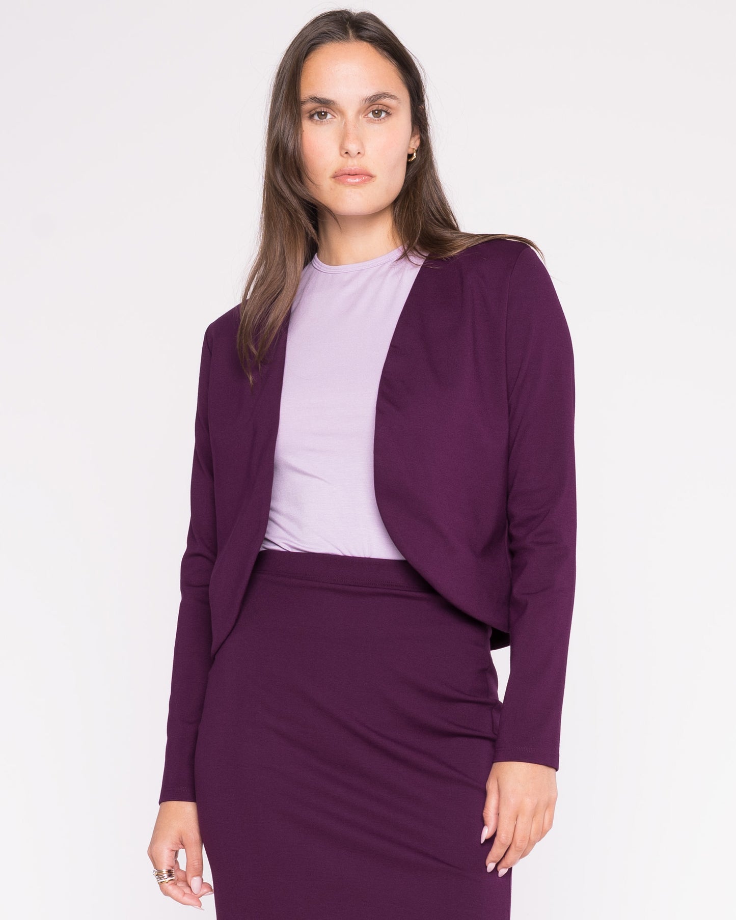 Plum Ponte Knit Bolero