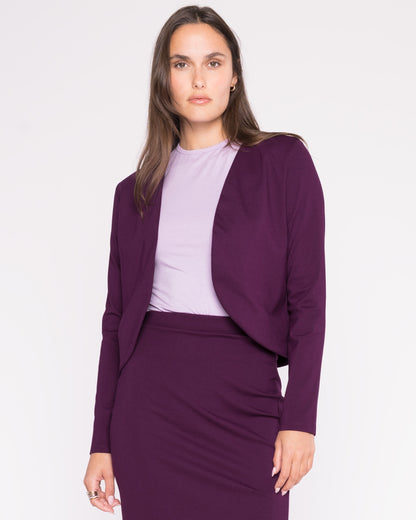 Plum Ponte Knit Bolero