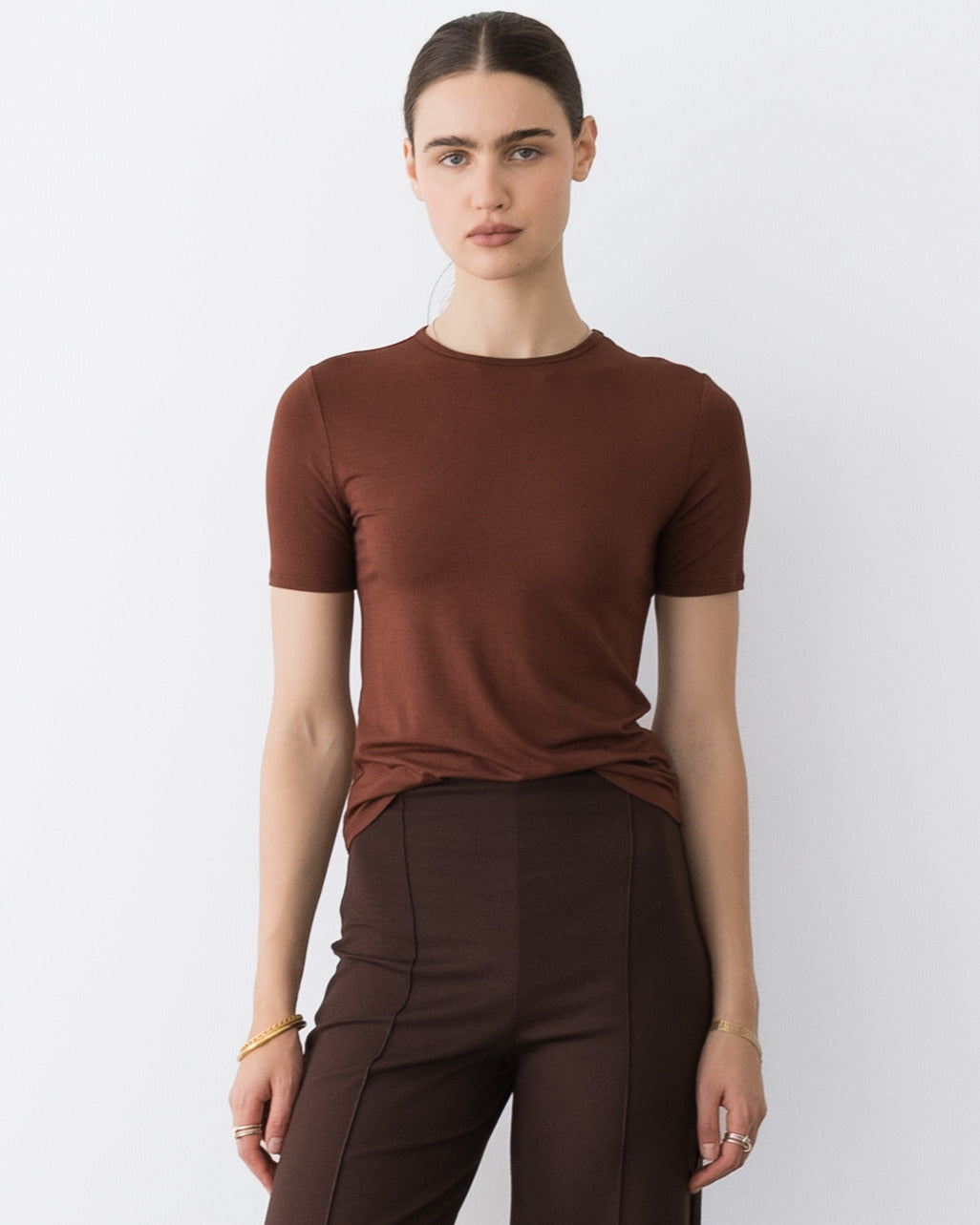 Cocoa Modal Fitted T-Shirt