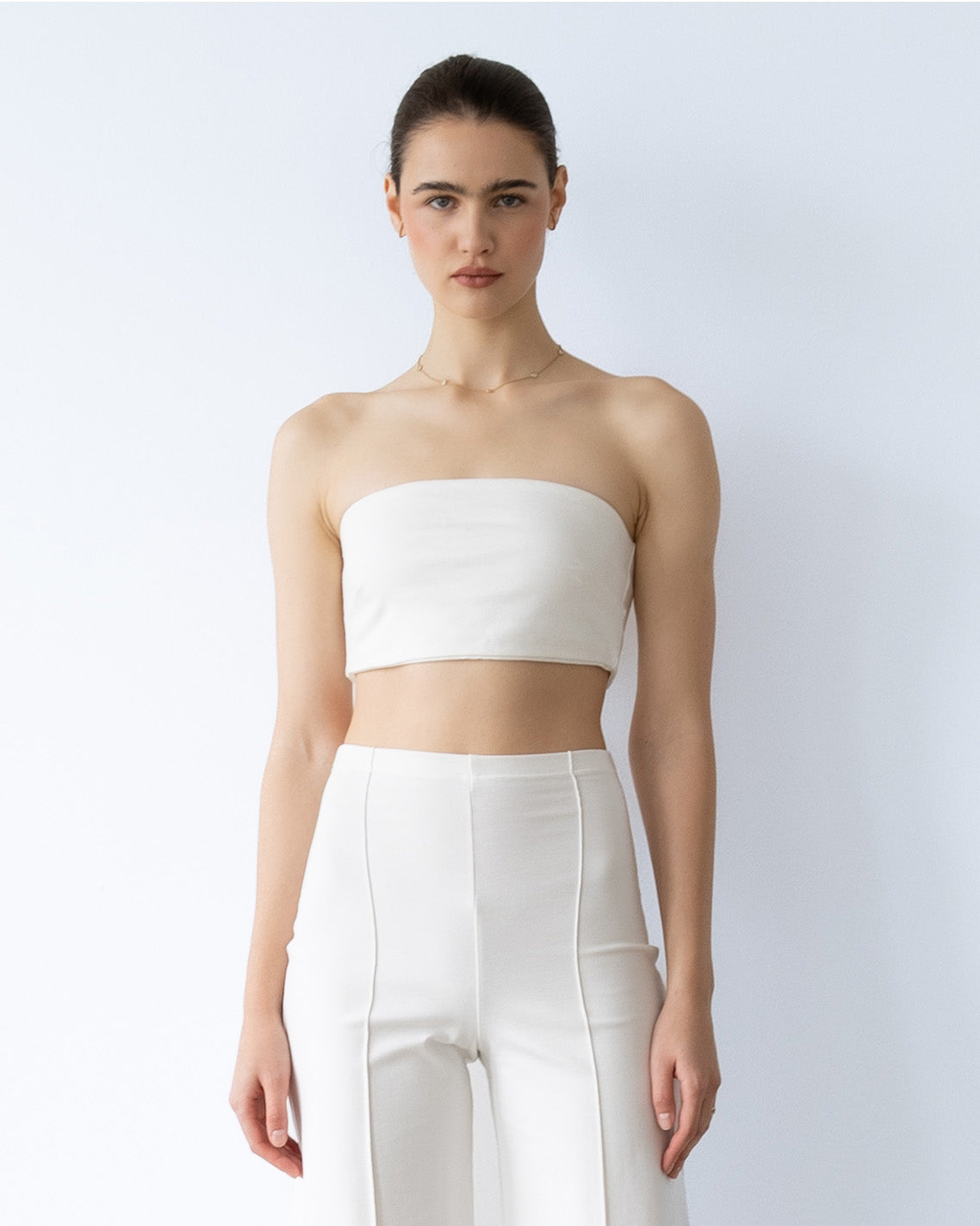 Off-White Ponte Knit Bandeau Top