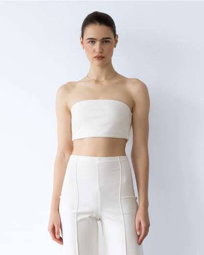 Off-White Ponte Knit Bandeau Top