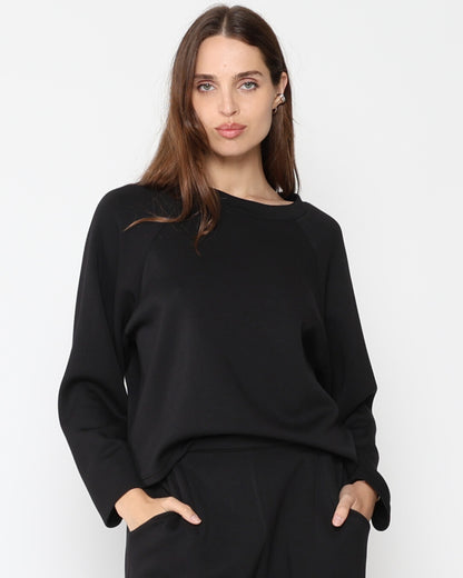 Black Scuba Raglan Top