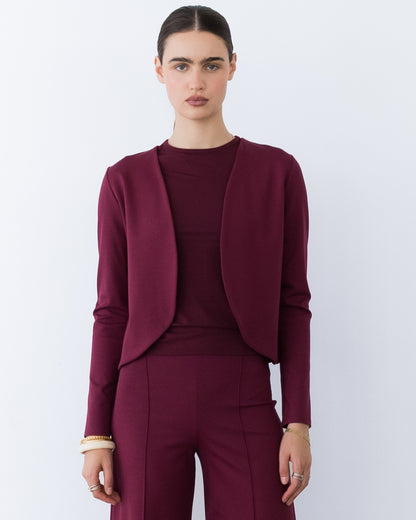 Wine Ponte Knit Bolero