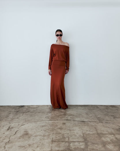 Rust Jersey Cool Girl Dress
