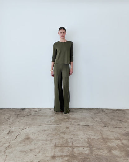 Olive Scuba Standard Wide Leg Pant