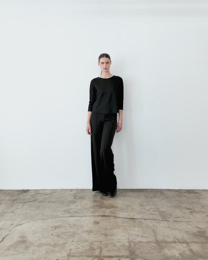 Black Scuba 3/4 Sleeve Top