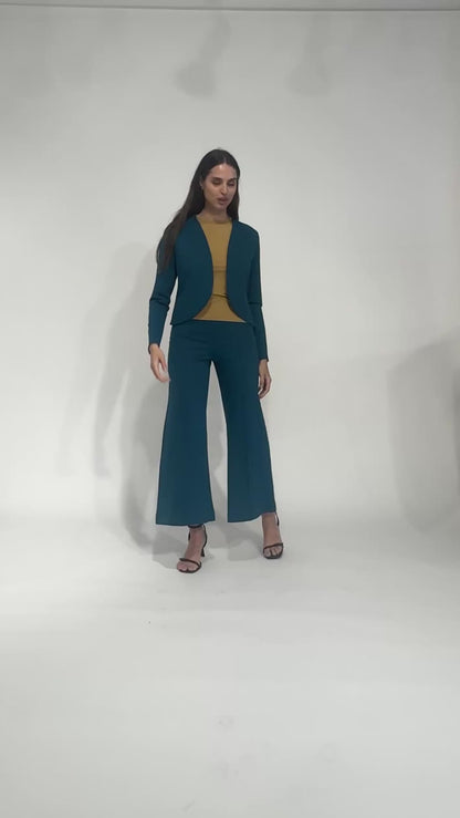 Teal Ponte Knit Bolero