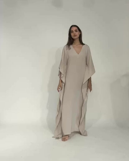 Sand Linen Blend Caftan